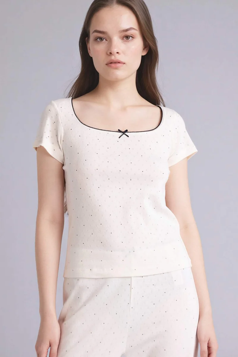 DeFacto Regular Fit Short Sleeve 2 Piece Pyjamas Set