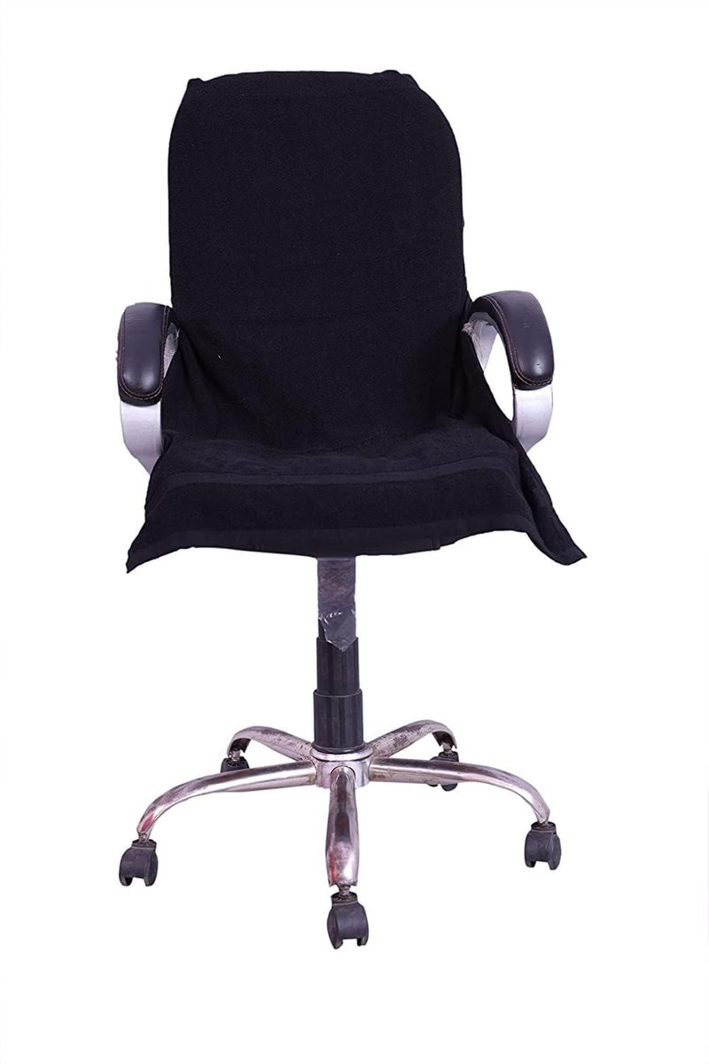 DRYHUG Cotton Office Chair Towel Supersoft Comfortable 500 GSM Colour Black with Tie Knot - Image 5