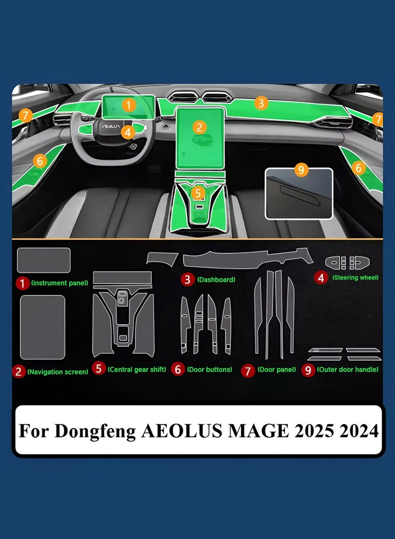 CATANES Interior Protection Film for Dongfeng Aeolus MAGE 2024–2025 - Transparent TPU Screen and Centre Console Protective Film for Navigation Panel and Gear Area - Image 2