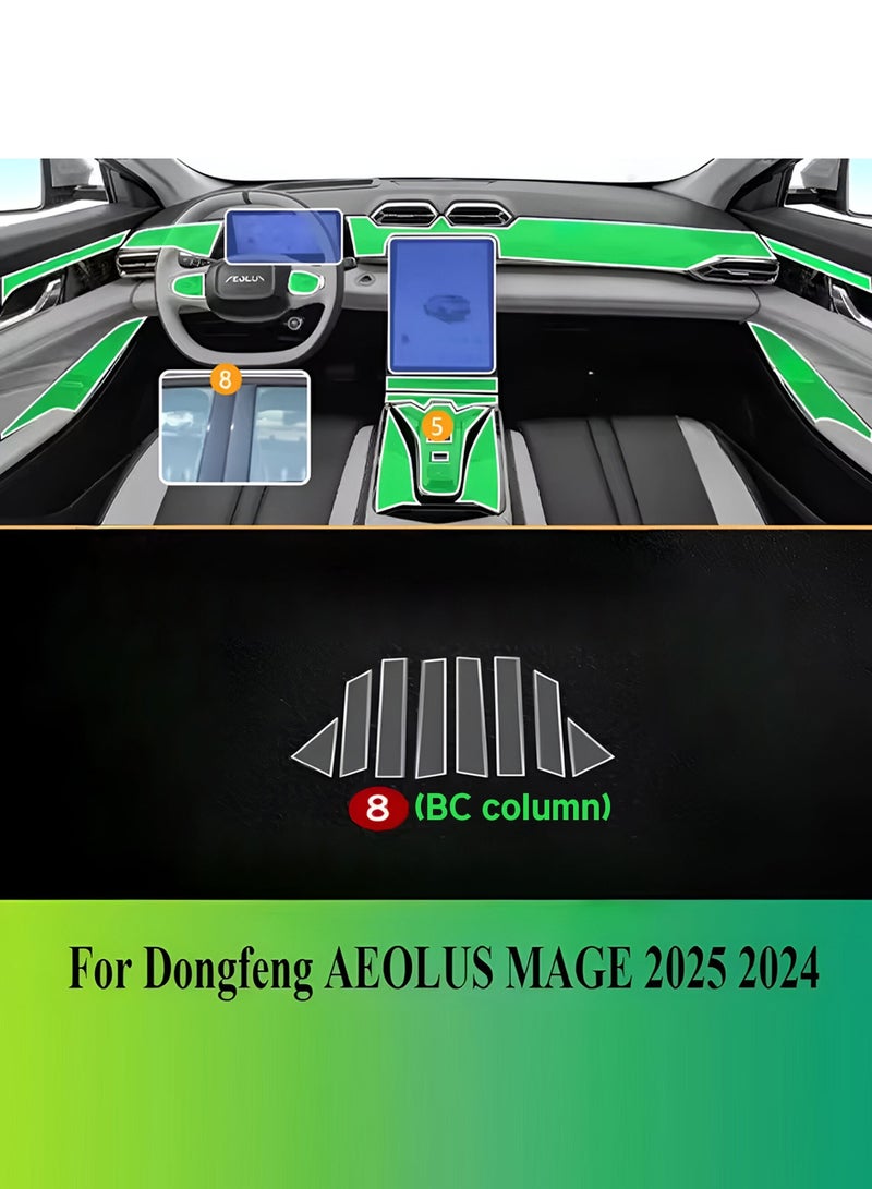 CATANES Interior Protection Film for Dongfeng Aeolus MAGE 2024–2025 - Transparent TPU Screen and Centre Console Protective Film for Navigation Panel and Gear Area - Image 3