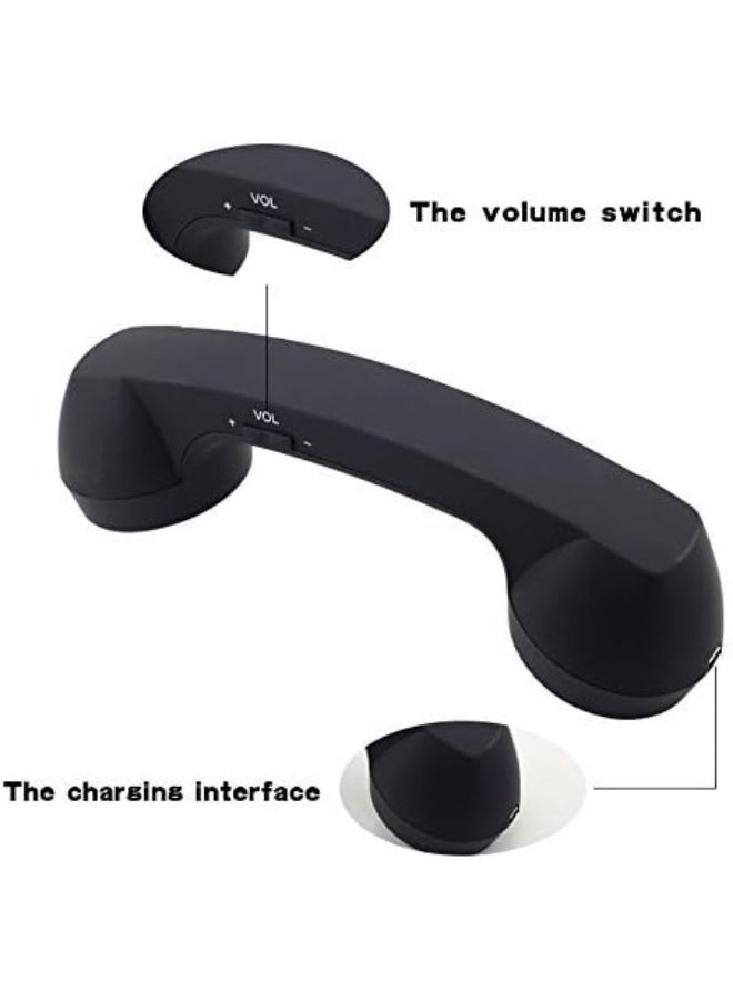 ENJOY-UNIQUE Wireless Retro Telephone Handset and Wire Radiation-Proof Handset Receivers Headphones for a Mobile Phone with Comfortable Call (Black) - Image 2