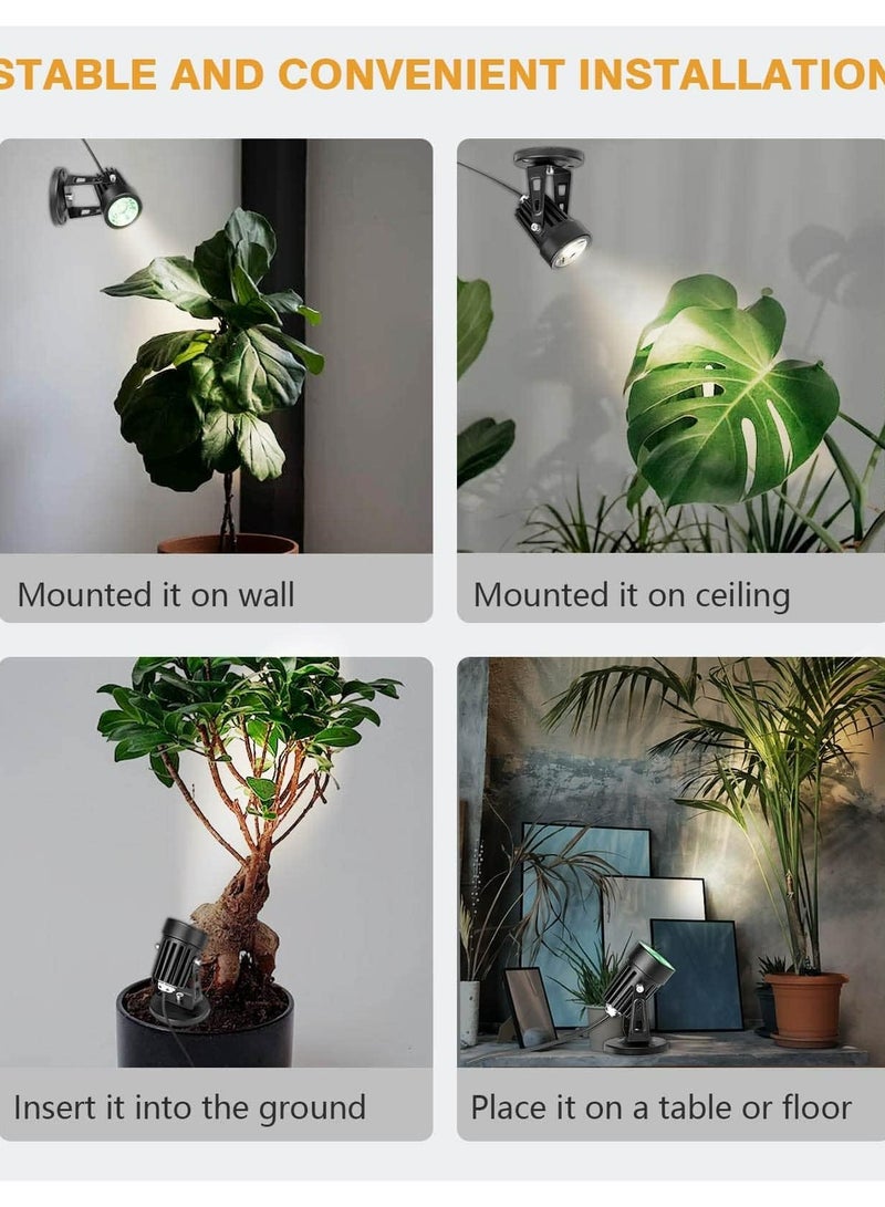 CMGTYYD LED Spot Lights Indoor Uplighting - 3W USB Powered Floor Spot Lights Uplights Indoor Accent Light for Plants with 3 Color Lighting Modes u0026 Auto On/Off Timer Function(3h,6h,9h), (Black) - Image 5