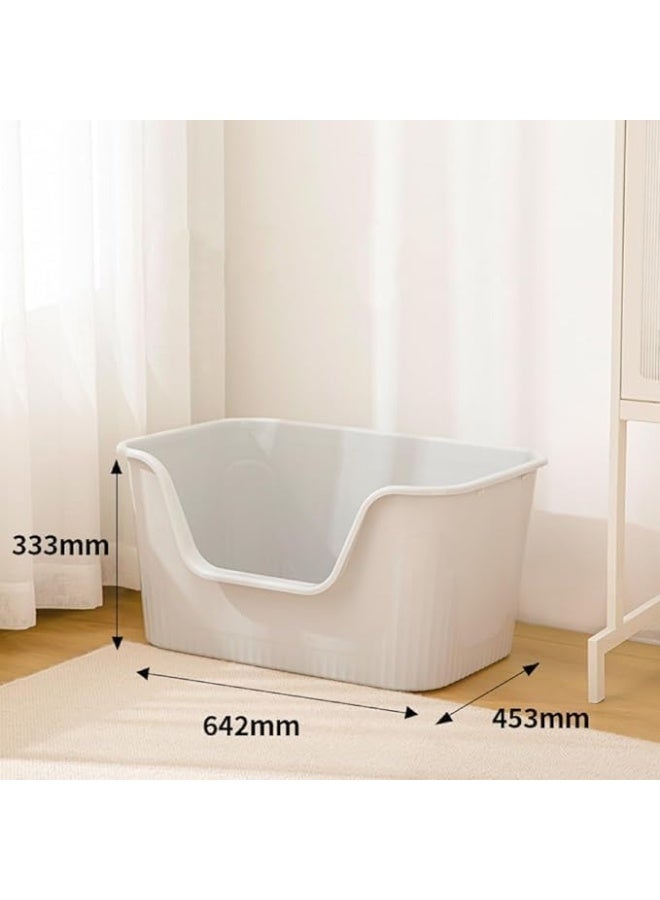 Neostyle NeoStyle Large Litter Box, 64.2 * 45.3 * 33.3cm Open Splash Proof High Side Litter Box, Better for Multi-Cat Households, Pet Safe Coating, Easier to Clean and More Sanitary (Grey)  - Image 4