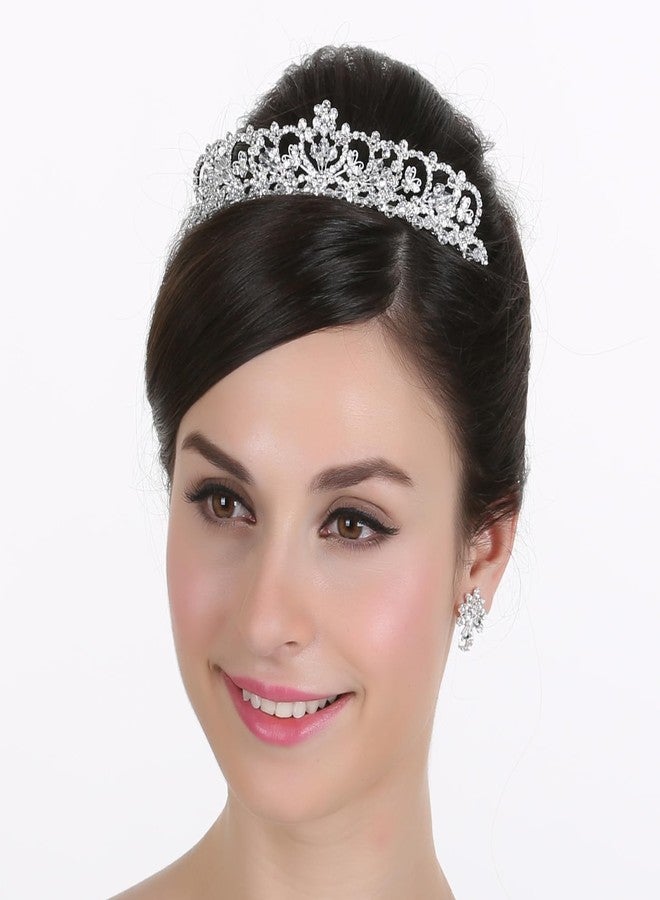 سامكي تاج سامكي للعرائس مرصع بأحجار الراين، تاج زفاف أنيق للنساء، إكسسوارات شعر للعروس الأميرة - Image 3