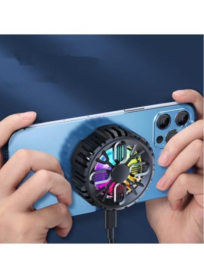TIGER L06 Magnetic Mobile Phone Cooler – High-Speed Cooling Fan with RGB Lighting – Ultra-Quiet Heat Sink for Gaming & Streaming – Portable Radiator for Smartphones & Tablets – USB Powered - Image 3