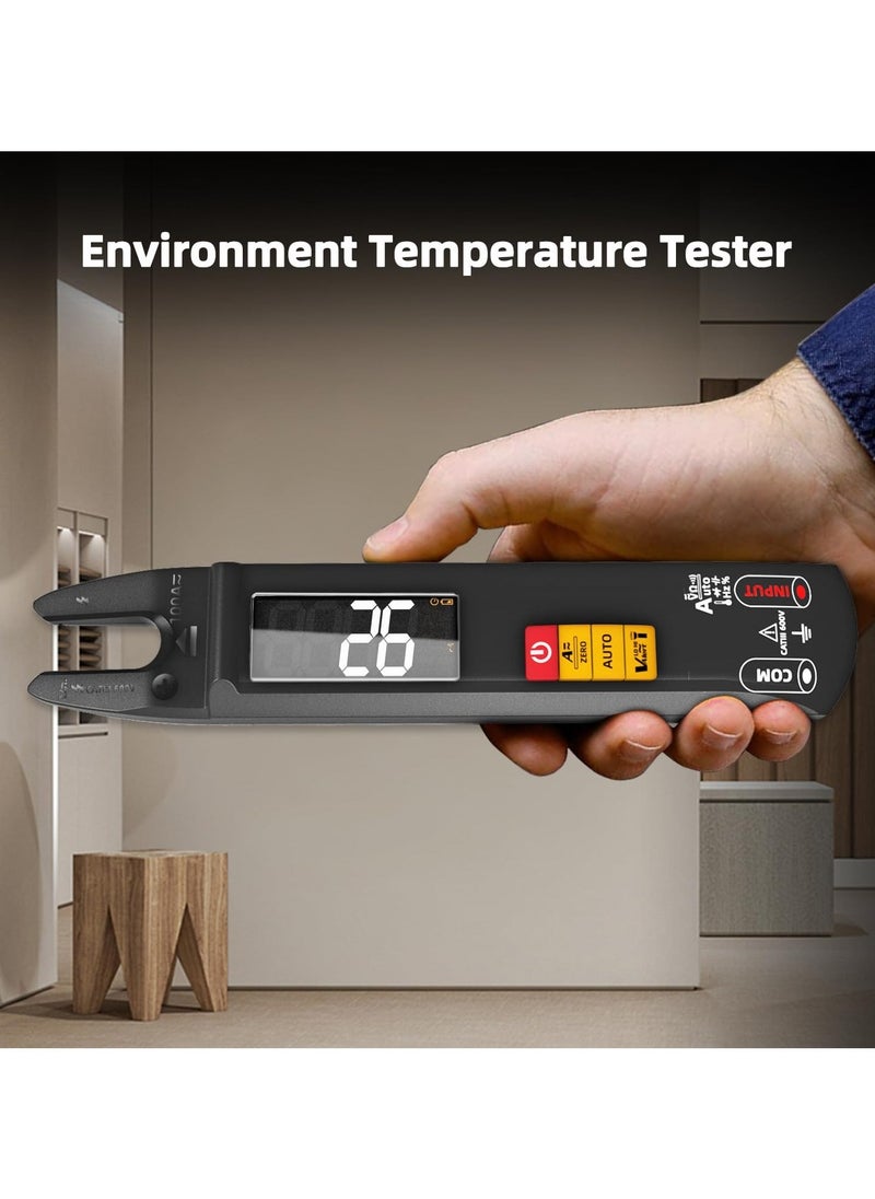 Generic - Digital Clamp Meter AC DC Amp Meter Clamp Multimeter, Rechargeable with Smart Mode, Measures Capacitance Diode Duty Cycle Amp Resistance Hz Continuity V-Alert Live Check Environment Temperature - Image 1