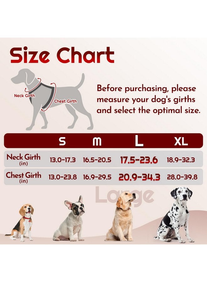 Eagloo Dog Harness for Large Dogs, Easy Wearing with 3 Buckles, Adjustable No Pull Pet Harness with 2 Rings for Walking, No Chock Reflective Soft Padded Vest with Control Handle, Black & Red, L - Image 2