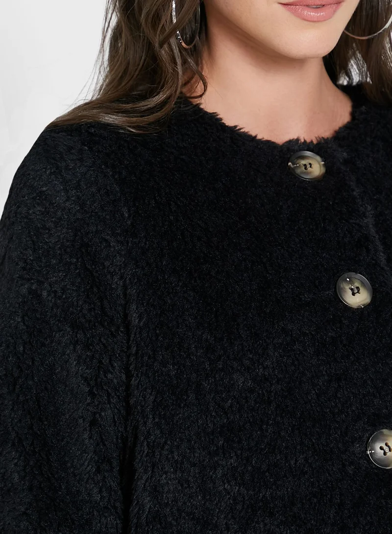VERO MODA Button Down Fleece Jacket