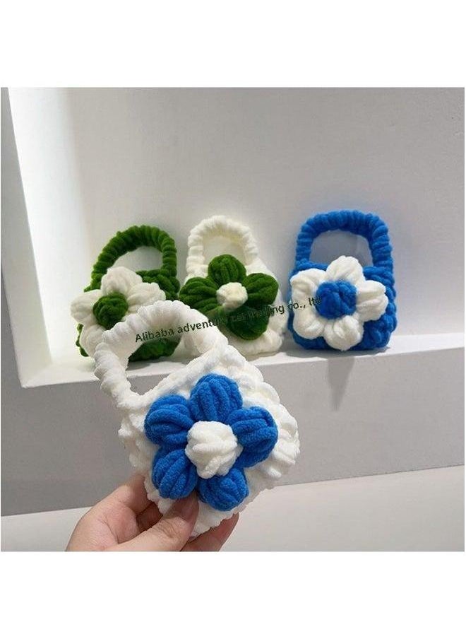 Generic - Finished Crochet Headset Package Camellia Creative Couple Bluetooth Protective Case AirPods2pro Universal-Color:rose Red Strawberry Bear-Model:General - Image 1