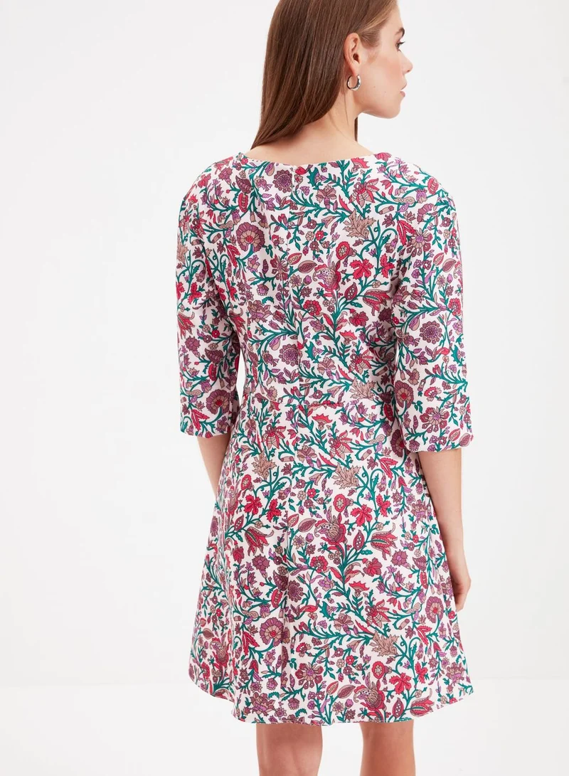 trendyol Floral Print Mini Dress