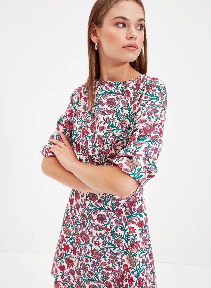 trendyol Floral Print Mini Dress
