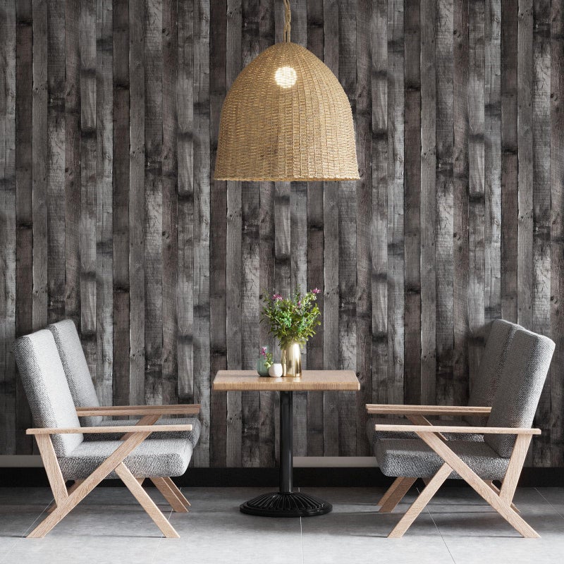 Qianglive Peel and Stick Wood Wallpaper Grey/Black Vinyl 17.3"Ã—120" Contact Paper Self Adhesive Thick Waterproof Self Adhesive for Cabinets liveroom - Image 4