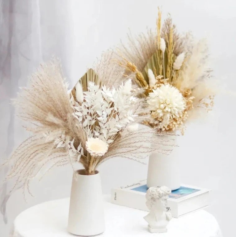 Bluejw Natural Pampas Grass Large Bouquet Eucalyptus Cotton Dried Flowers - Graduation, Christmas, Wedding & Home Decor - Dried Plants Included - Image 2