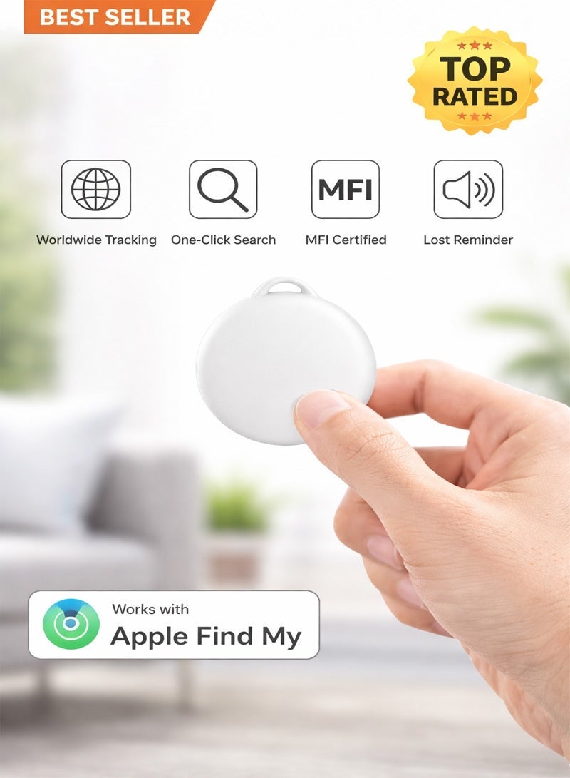 فونڤوي جهاز تتبع بلوتوث متوافق مع Apple Find My – مجموعة من 1 قطع (iOS فقط)، محدد مفاتيح وملحقات ذكية ببطارية قابلة للاستبدال للمفاتيح، الحقائب، المحافظ، الأمتعة والحيوانات الأليفة - Image 2