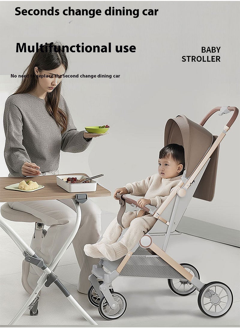 MaBaby Baby Stroller, Can Sit And Lie,Three Point Safety Belt Lightweight Stroller For Travel, With Handle And Pocket  - Image 5