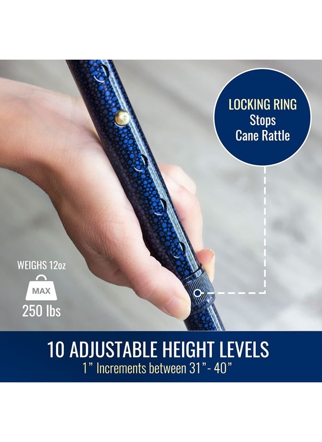 DMI Designer Folding Cane, Walking Cane, Foldable Cane for Men, Walking Cane for Women, Canes for Seniors, Adjustable Cane, Ergonomic Wood Handle Cane, Supports up to 250 Pounds, Floral  - Image 3