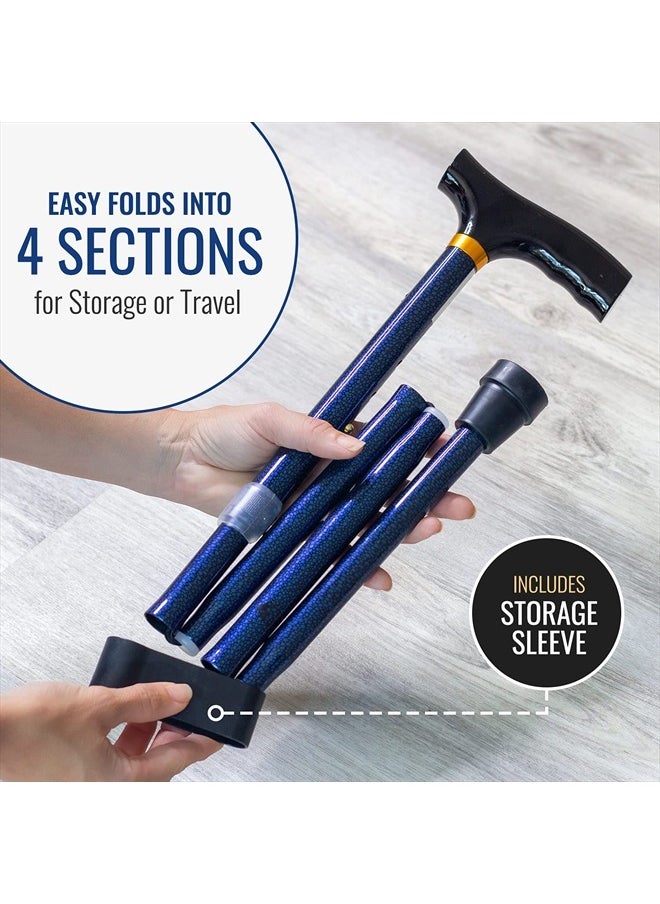DMI Designer Folding Cane, Walking Cane, Foldable Cane for Men, Walking Cane for Women, Canes for Seniors, Adjustable Cane, Ergonomic Wood Handle Cane, Supports up to 250 Pounds, Floral  - Image 4