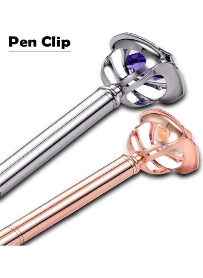 NIBEMINENT 3-Piece Diamond Crystal Ballpoint Pen Silver/Rose Gold/Gold - Image 5