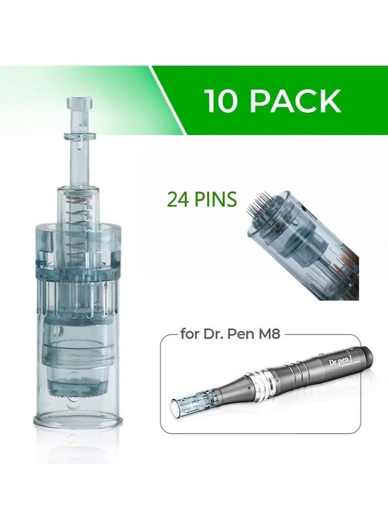 Dr.pen M8 Professional Microneedling Pen Accessories - 10pcs 24-pin Needle Heads, Compatible With M8 Electric Microneedling Pen, Crystal Derma Infusion Consumables for Facial Mesotherapy. - Image 2