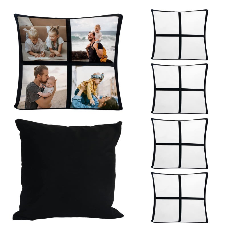 MAIKESUB 4 Pcs Sublimation Blank Lattice Pillow Cases Cushion Cover Throw Pillow Covers for Sublimation Printing 157 x 157 Inch with Invisible Zippers DIY No Pillow Insert 4 Panel