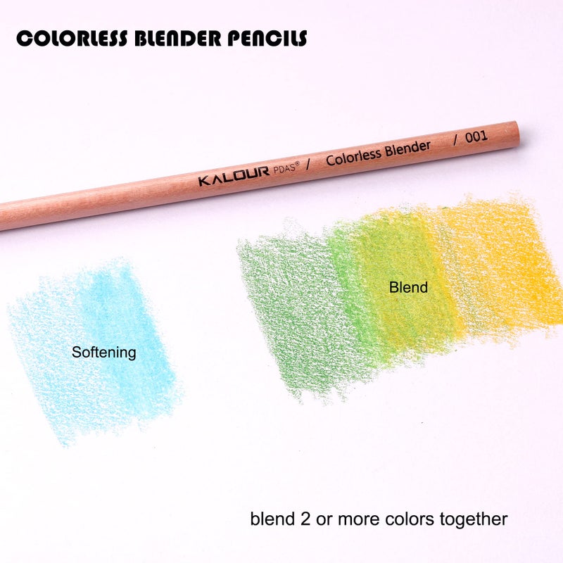 KALOUR Colorless Blender and Burnisher Pencils Set,Non-pigmented, Wax Based Pencil,perfect for Blending Softening Edges,ideal for Colored Pencils,Art Supplies for Artists Beginners(6 Pencils Total) - Image 2