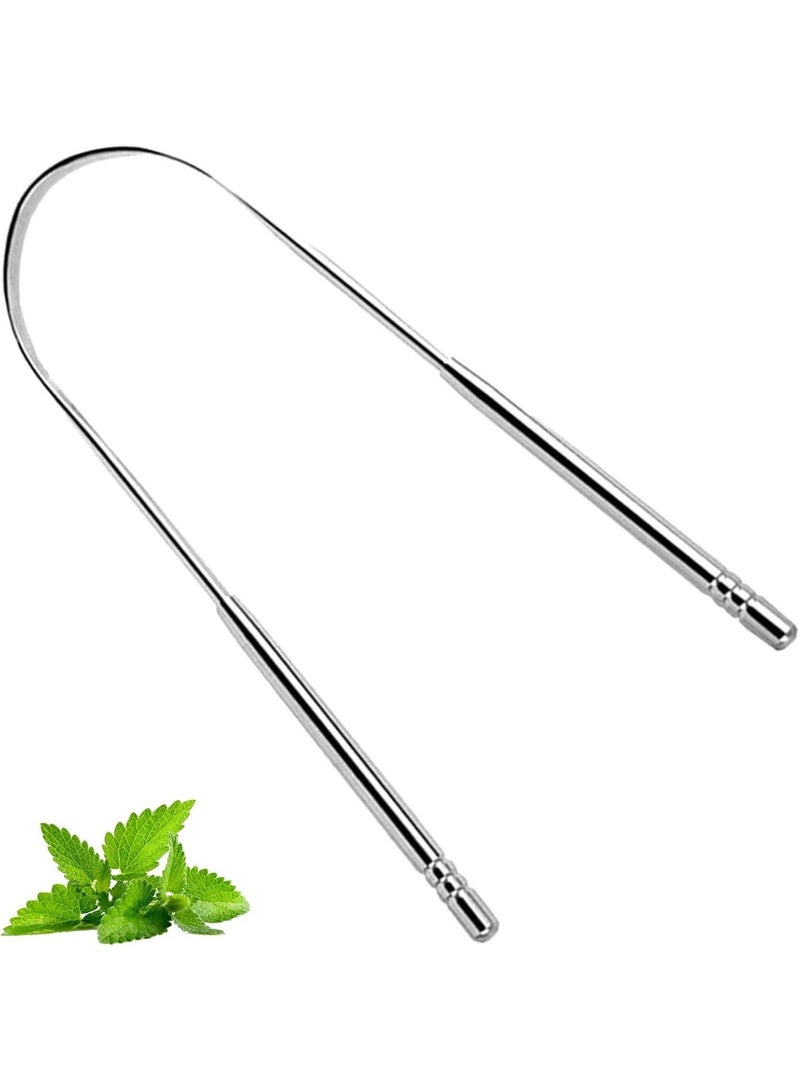 مكشطة اللسان المصنوعة من الفولاذ المقاوم للصدأ على شكل حرف U من Zlongron هي فرشاة لسان للعناية بالفم تعمل على إزالة رائحة الفم الكريهة، وهي متينة وسهلة التنظيف مع حافظة. توفر لك يومًا من التنفس المنعش. - Image 1