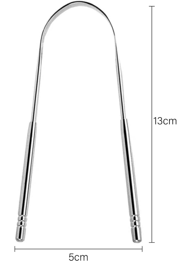 مكشطة اللسان المصنوعة من الفولاذ المقاوم للصدأ على شكل حرف U من Zlongron هي فرشاة لسان للعناية بالفم تعمل على إزالة رائحة الفم الكريهة، وهي متينة وسهلة التنظيف مع حافظة. توفر لك يومًا من التنفس المنعش. - Image 2