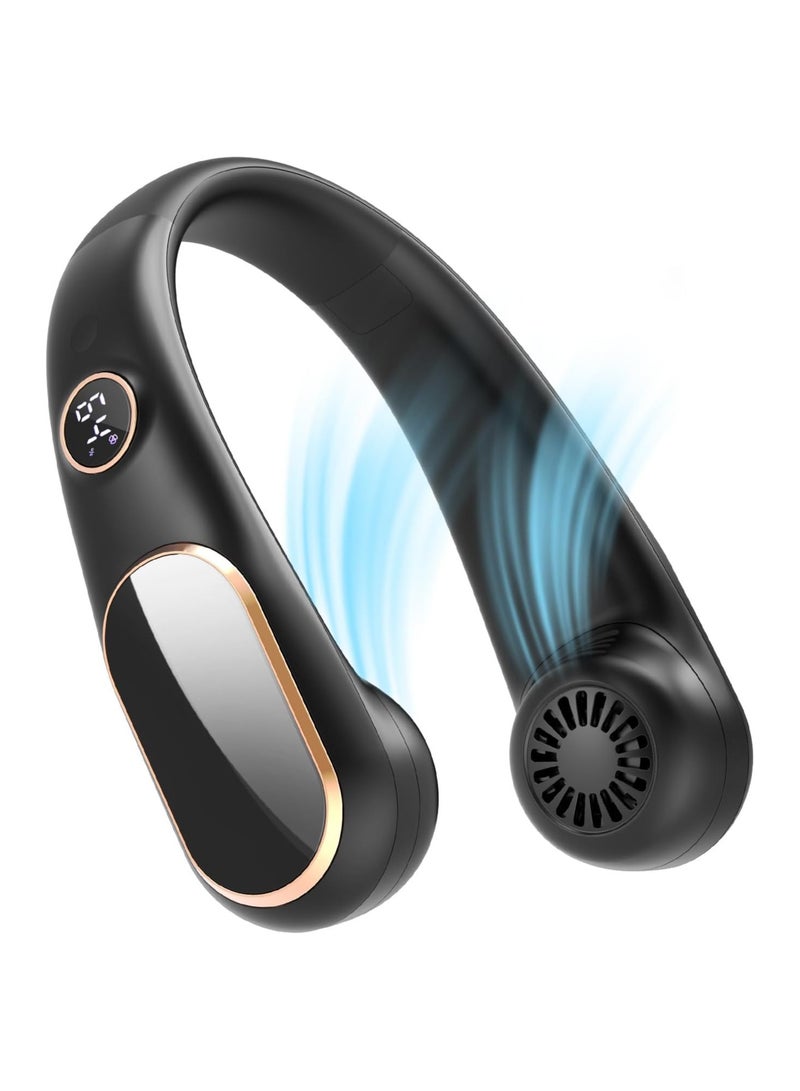 general Neck Fan, Rechargeable Personal Fan Portable, Hands Free wearable Battery Operated Fan 5 Speeds, USB Neck Cooling Fan for Indoor Outdoor, Adjustable Width Fit, Digital Display, 4-12 Hours - Image 1