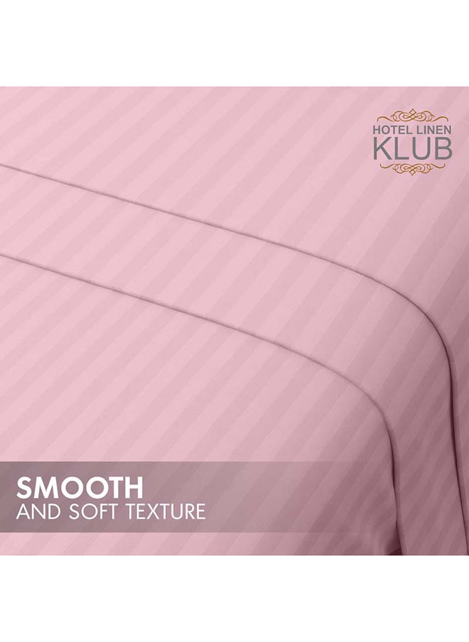 Hotel Linen Klub KRUDE Stripe Microfiber Baby Pink Fitted Sheet- King 180 x 200 cm  - Image 5
