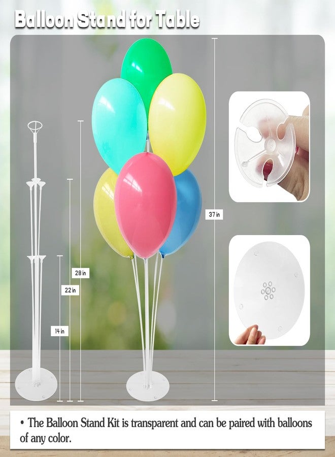 Bvrbaory 6 Sets Balloon Sticks with Base,Balloon Stand Kits,Balloon Stands with Base for Table Center Floor Birthday Wedding Party Decorations - Image 3
