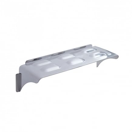 United Pacific 10529 Stainless Steel 6 Inch X 4 Inch Rectangular Headlight Curved Visor - Louvers - Image 1