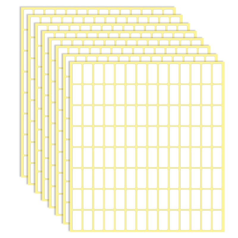 Sliverdew 30 Sheets White Labels Stickers for Writing 10 X 20 mm Small Price Tags Blank Storage Container Stickers for Jars File Folders School Office Kitchen (3360 Labels) - Image 1