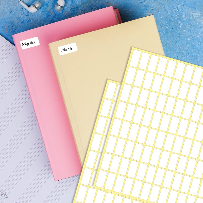 Sliverdew 30 Sheets White Labels Stickers for Writing 10 X 20 mm Small Price Tags Blank Storage Container Stickers for Jars File Folders School Office Kitchen (3360 Labels) - Image 2