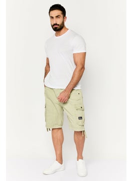 CROSSHATCH Men Plain Cargo Shorts, Dusty Olive  - Image 2