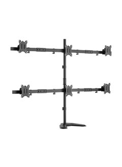 Skill Tech SH57 T06 Free Standing Pole Mount Six-Screen Monitor Mount Tabletop Stand For Most 17"-32" Screens, VESA 100x100, Max Load Capacity 7 Kg  - Image 1