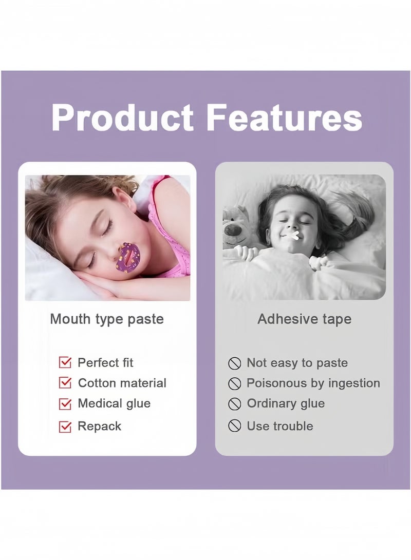 Sleep Strips for Kids Mouth Breathing Child Anti Snoring Sleeping Mouth Strips Kids Mouth Tape for Sleeping Gentle Mouth Closure Support Adenoid Face Prevention Non Woven Fabric 30 Pcs - Image 4