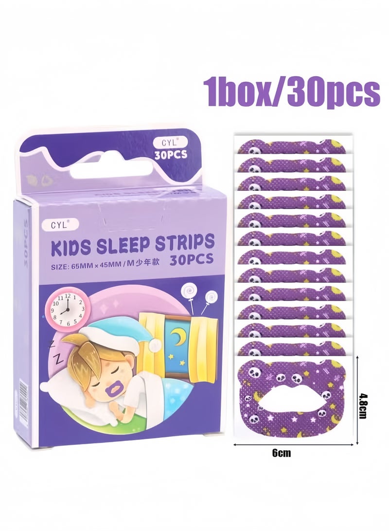 Sleep Strips for Kids Mouth Breathing Child Anti Snoring Sleeping Mouth Strips Kids Mouth Tape for Sleeping Gentle Mouth Closure Support Adenoid Face Prevention Non Woven Fabric 30 Pcs - Image 1