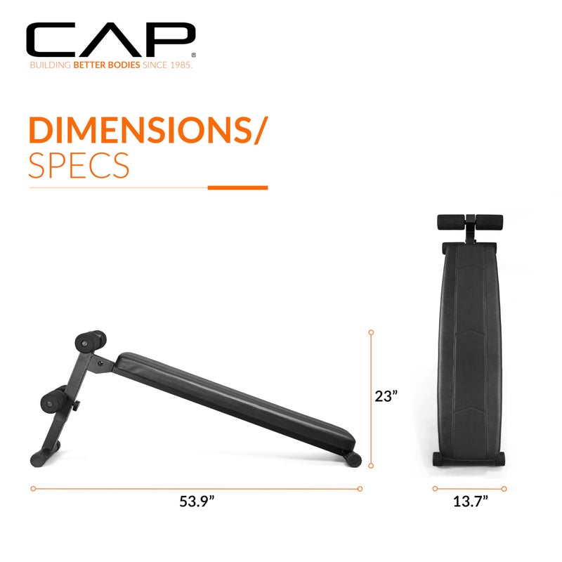 CAP Barbell Sit Up Bench â€“ Adjustable Decline Ab Bench for Home Gym â€“ Multi-Purpose Slant Board for Core Strength, Sit-Ups, and Full-Body Workouts - Image 4