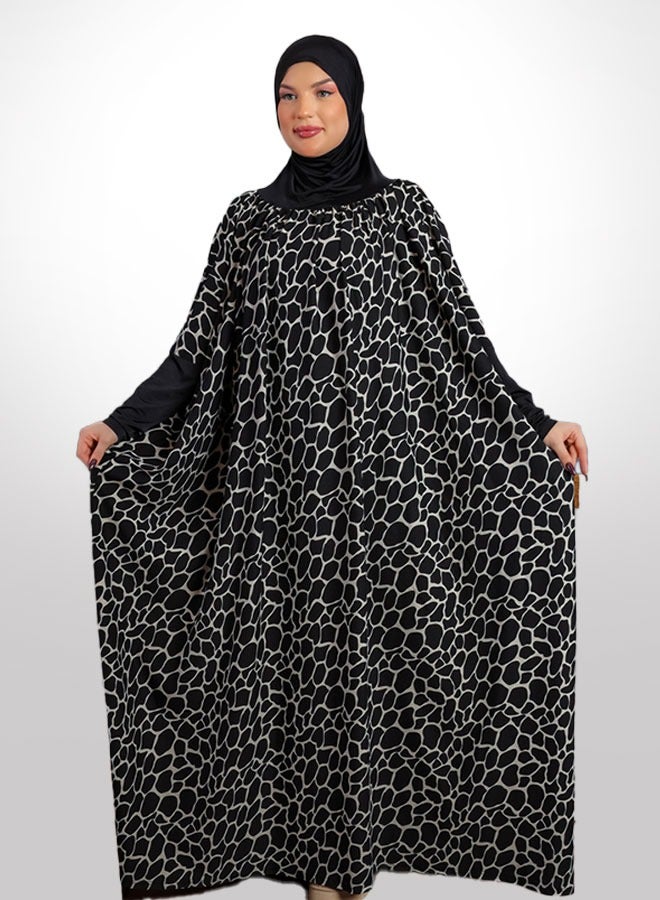 زمرد ثوب صلاة كريب كويتي عملي مع غطاء الرأس  - Image 1
