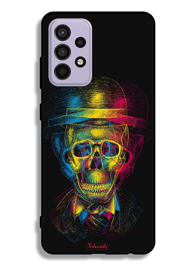 Tolwak Samsung Galaxy A52 5G Protective Case Cover Skull Colorful Hat Fantasy Art - Image 1