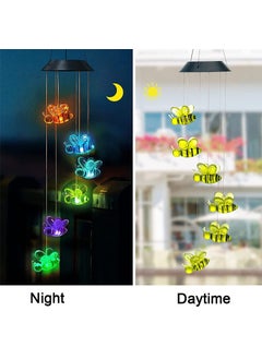 Natchcart Natchcart Plastic Decorative Hanging Solar Wind Chimes Led Color Changing Outdoor Indoor Waterproof Wind Mobile Lights For Balcony Garden Decor Great Gift Ideas Honey Bee Multi Color  - Image 5