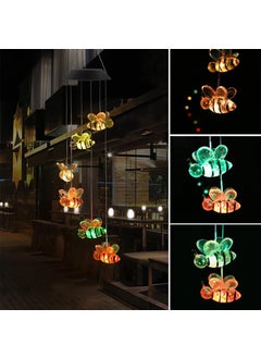 Natchcart Natchcart Plastic Decorative Hanging Solar Wind Chimes Led Color Changing Outdoor Indoor Waterproof Wind Mobile Lights For Balcony Garden Decor Great Gift Ideas Honey Bee Multi Color  - Image 1
