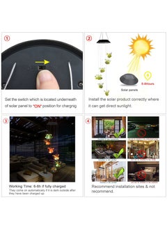 Natchcart Natchcart Plastic Decorative Hanging Solar Wind Chimes Led Color Changing Outdoor Indoor Waterproof Wind Mobile Lights For Balcony Garden Decor Great Gift Ideas Honey Bee Multi Color  - Image 4