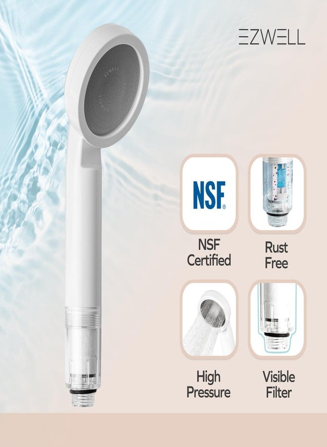 EZWELL Visible Filtered Shower Head LITE Sediment Filter with High Pressure NSF Certified Korea| Filtration System, Removes Rust | - Good for Dry skin & Hair, Travel, RV, Bathroom - Easy Install - Image 2