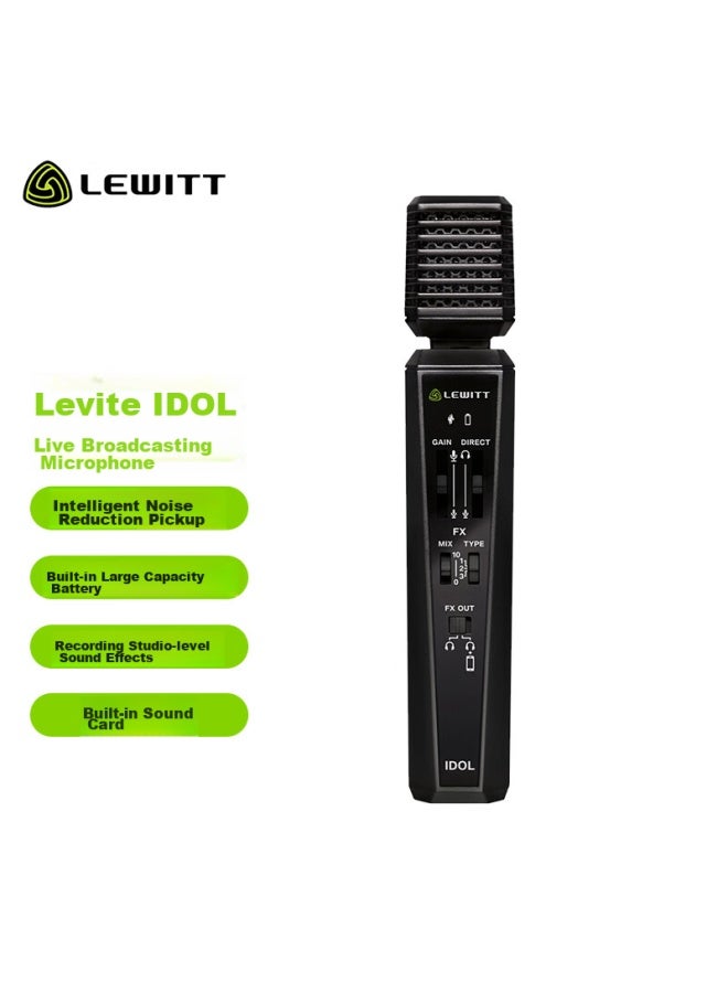 Lewitt Idol Condenser Microphone Sound Card Kit, Compatible With Phones And Computers, For Singing And Karaoke, All-In Karaoke Recording Microphone, Built-In Sound Card, Complete Set - Image 1