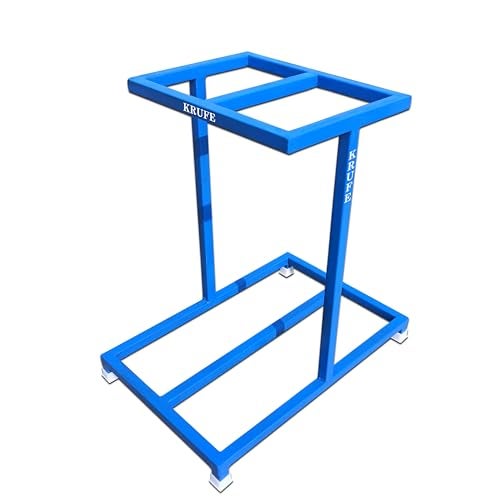 KRUFE® Mild Steel Dual Battery Inverter Trolley – Heavy-Duty Stand for Home Use (Blue) - Image 2