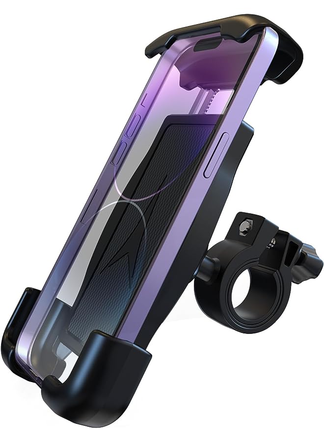 PHOCAR Bike Phone Holder, Adjustable Motorcycle Cellphone Mount, Handlebar Phone Mount, Bike Phone Mount Compatible with iPhone, Samsung Galaxy, Xiaomi, LG, Nokia - Image 1