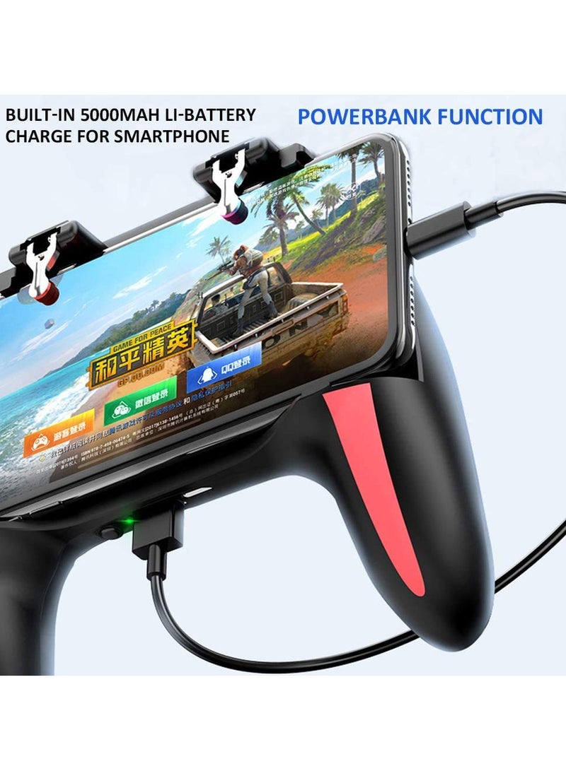 Mobile Game Controller with 5000mAh Battery & Cooling Fan, Phone Game Controller with L1R1 Triggers Joystick for PUBG/Call of Duty/Fortnite, Phone Gaming Grip Gamepad for 4.7-7" Android iOS Phone  - Image 2
