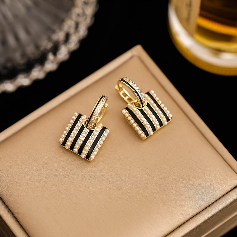 Chic Korean-Style Pearl Bag Earrings for Women Pearl bag earrings