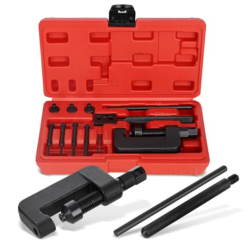ABN Chain Breaker Tool Kit with Storage Case - 13 Piece Rivet and Roller Chain Link Removal Tool for 35 to 630 Motorcycle, Bike, ATV Chains - Image 5